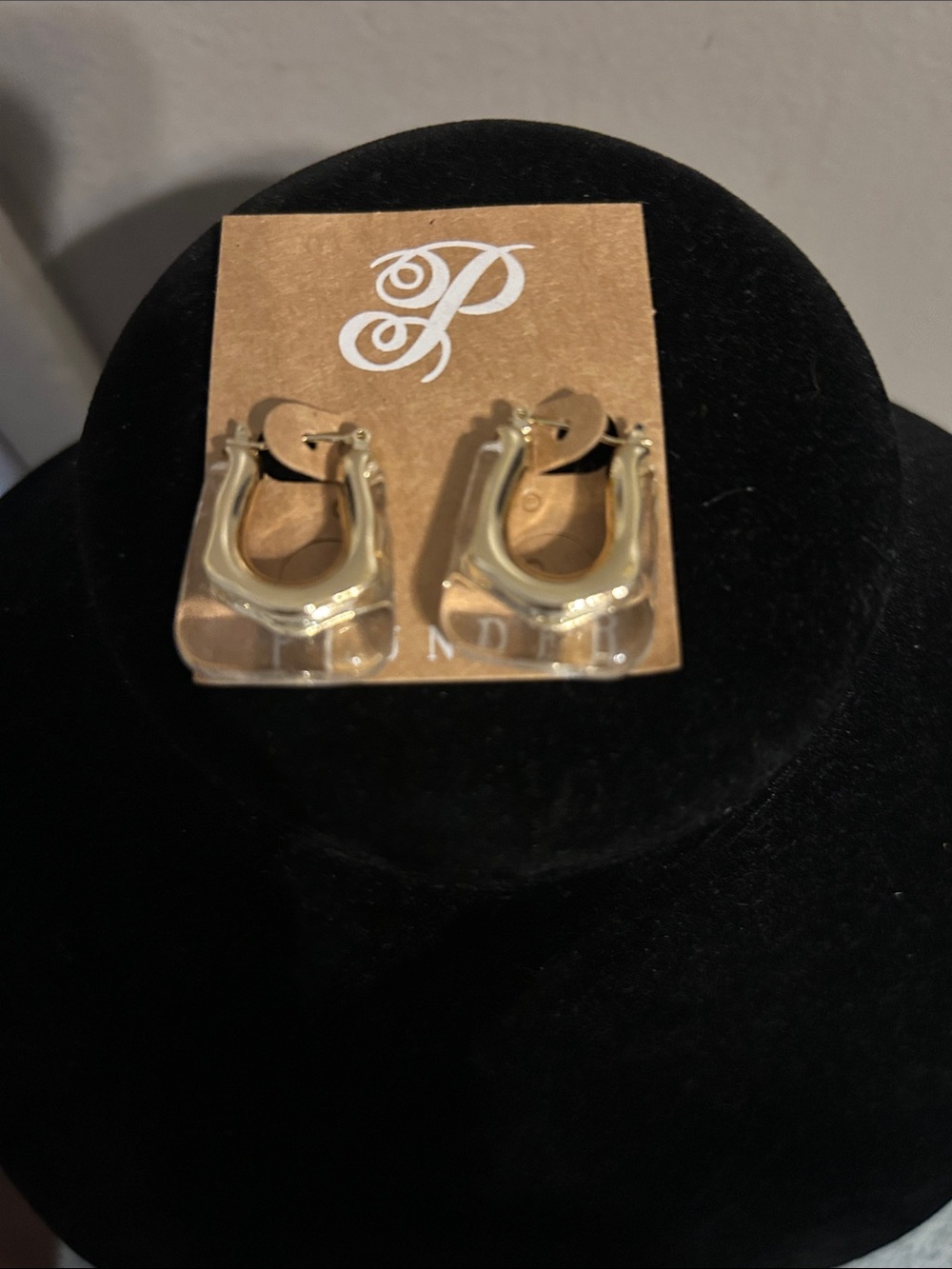 Plunder Gold-Tone Curved Clip Hoop Earrings